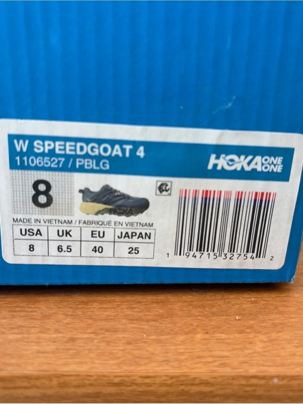 Hoka One One Women's Blue and Pale Yellow Trail Runners